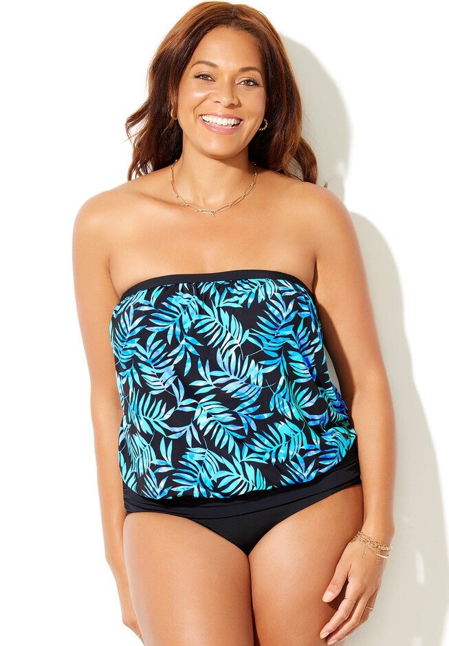 Bandeau Blouson Tankini Set