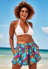 Emma Tie-Front Beach Shorts, HULA PALM, hi-res image number null