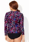 Chlorine Resistant Side-Tie Adjustable Long Sleeve Swim Tee, , on-hover image number null