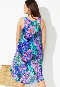 Quincy Mesh High Low Cover Up Tunic, , on-hover