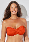 Valentine Ruched Bandeau Bikini Top, CHILI SHIMMER, hi-res image number null