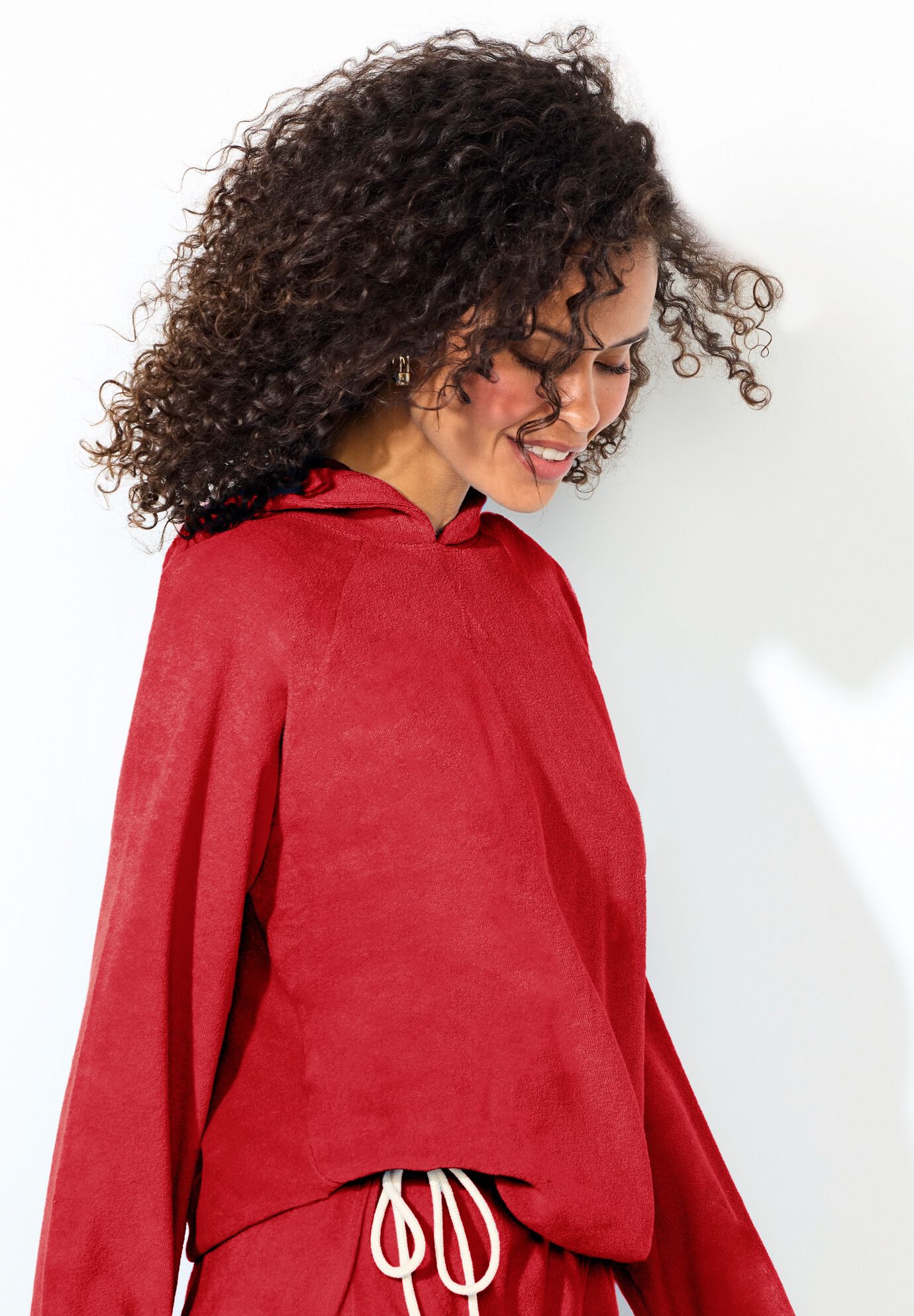 Baby French Terry Hoodie Cover Up, RUBY, alternate image number 2