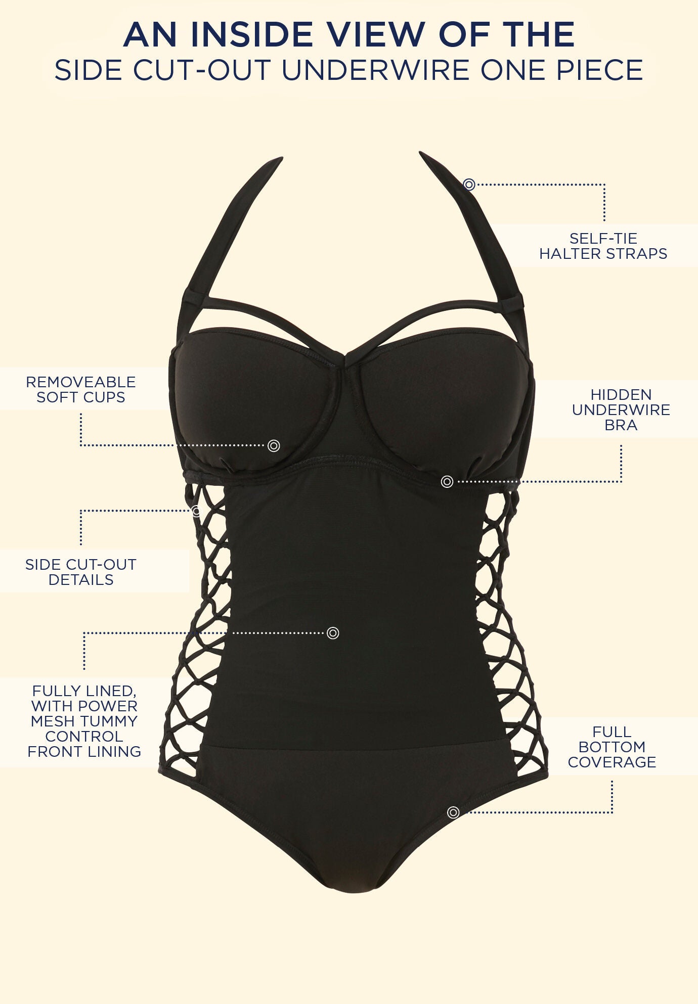 Boss Underwire One Piece Swimsuit, , alternate image number 5