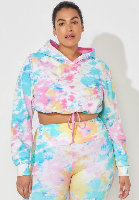 Camille Kostek Sorbet Cropped Terry Hoodie, , alternate image number null
