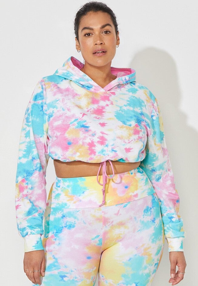 Camille Kostek Sorbet Cropped Terry Hoodie, , alternate image number 3