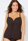 Faux Flyaway Crochet Underwire Tankini Top, , alternate image number null