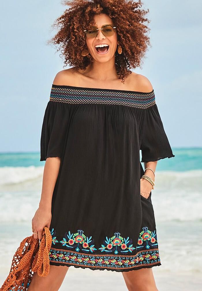 Embroidered swim discount cover up