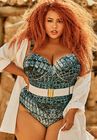 Instincts Belted Underwire One Piece Swimsuit, , alternate image number null