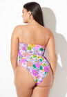 Underwire Tie Front Bandeau One Piece, , on-hover image number null