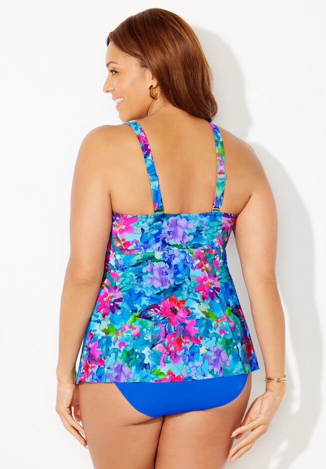 V-Neck Twist Tankini Set, , on-hover image number null