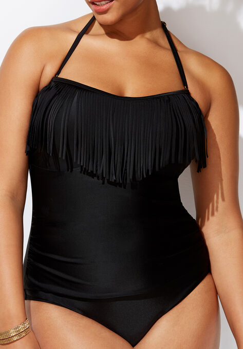 Middle deeply film Fringe Bandeau One Piece Swimsuit | Swimsuits For All