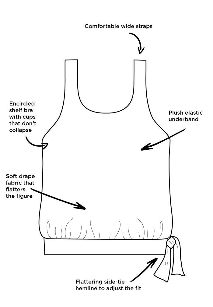 Side Tie Blouson Tankini Set with Cargo Short, , alternate image number null