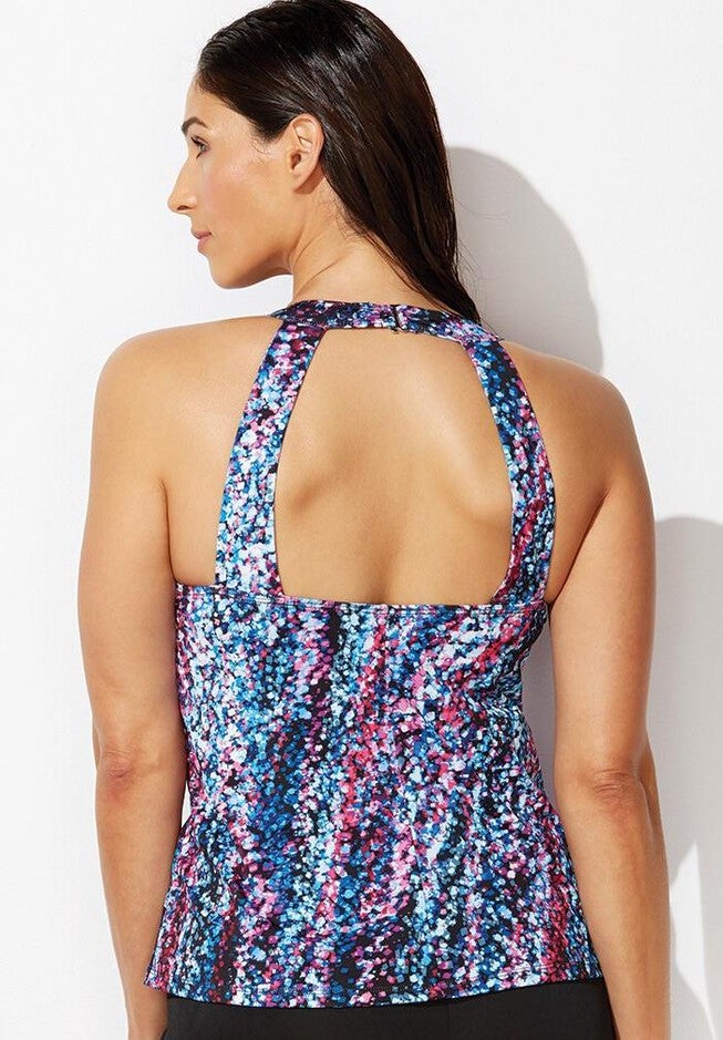 Chlorine Resistant H-Back Tankini Top, , on-hover image number 1