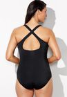 Chlorine Resistant Border Crossback One Piece Swimsuit, , on-hover image number null
