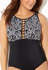 High Neck One Piece Swimsuit, , alternate image number null