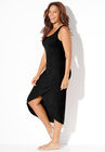 Ribbed Square Neck Tie Back Cover Up Dress, , alternate image number null