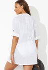 Brynn Sheer Button Up Cover Up Shirt, , on-hover image number null