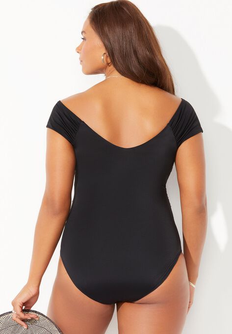 Cap Sleeve Cut Out One Piece Swimsuit Swimsuits For All Cap Sleeve Cut Out One Piece Swimsuit Swimsuits For All