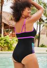 Chlorine Resistant Double Strap One Piece Swimsuit, , on-hover image number null