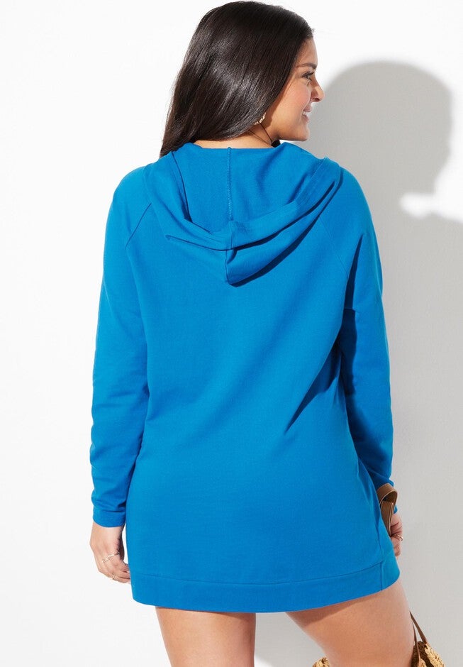 French Terry Hoodie Tunic, , on-hover image number 1