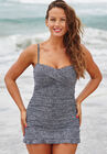 Ruffle Swimdress, BLACK WHITE, hi-res image number null