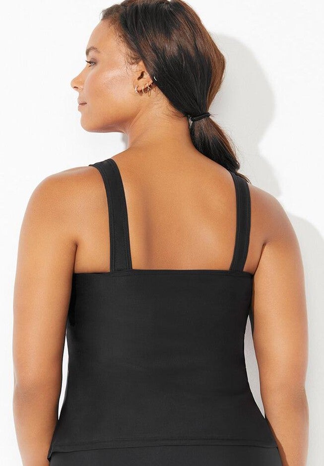 Chlorine Resistant Classic Scoop Neck Tankini Top, , on-hover image number null