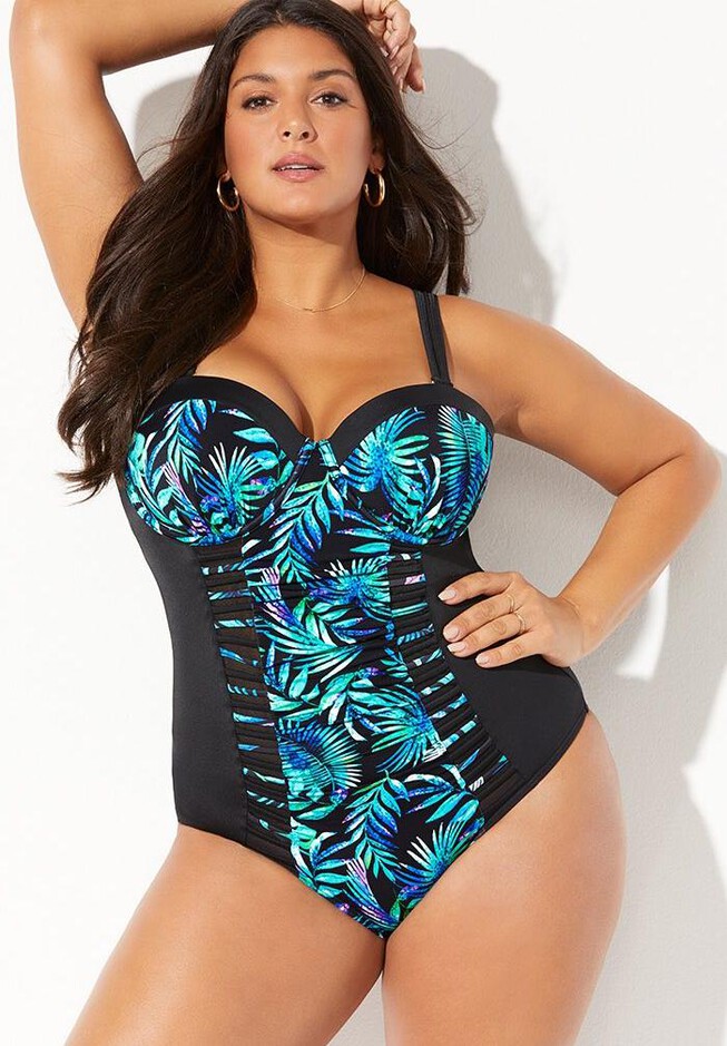 Ruched Underwire One Piece Swimsuit