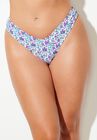 High Leg Cheeky Bikini Brief, PURPLE BLUE FLOWERS, hi-res image number null