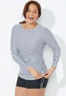 Chlorine Resistant Side-Tie Adjustable Long Sleeve Swim Tee, , alternate image number null