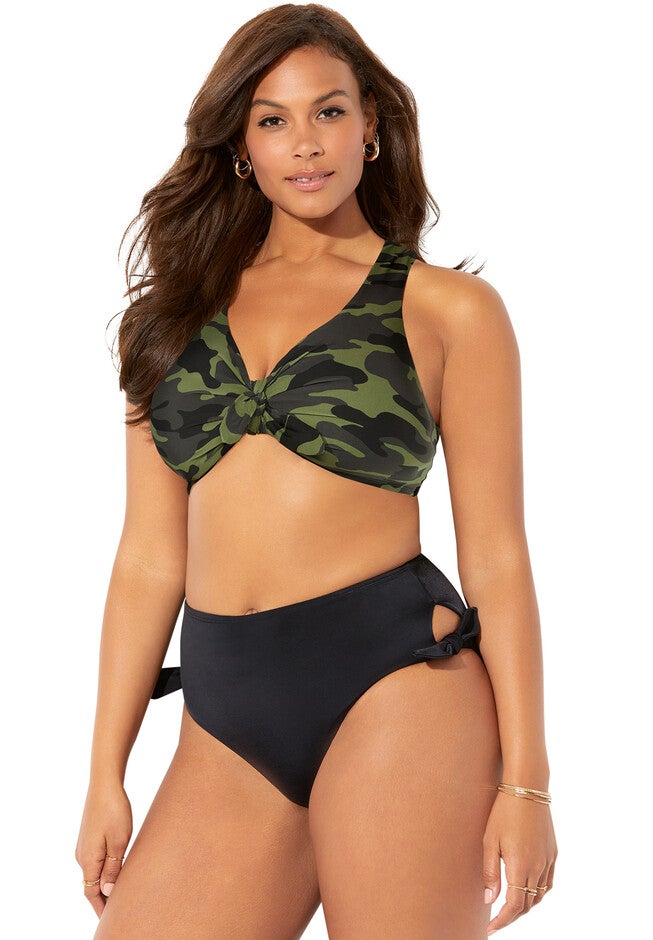 Genius Cross Back High Waist Bikini Set, , alternate image number null