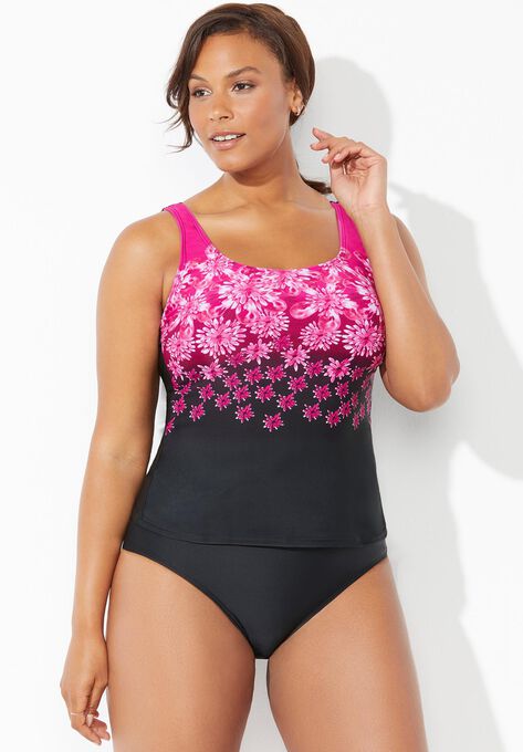 Summervivi-Multi Tropical  Classic Tankini Set With Cargo Short