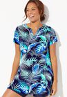 Chlorine Resistant Swim Tunic, NAVY PALM, hi-res image number null