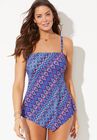 Longer Length Scarf Bandeau Tankini Top, , alternate image number null