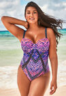 Macrame Underwire One Piece Swimsuit, VIBRANT SUNSET, hi-res image number null