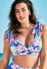 Tie Shoulder Bikini Top, ELECTRIC IRIS TIE DYE, hi-res image number null