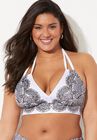 Avenger Halter Bikini Top, FOIL BLACK LACE PRINT, hi-res image number null