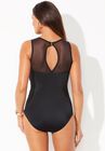 Mesh High Neck One Piece Swimsuit, , on-hover image number null