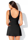 Square Neck Mesh Cut Out Swimdress, , on-hover image number null