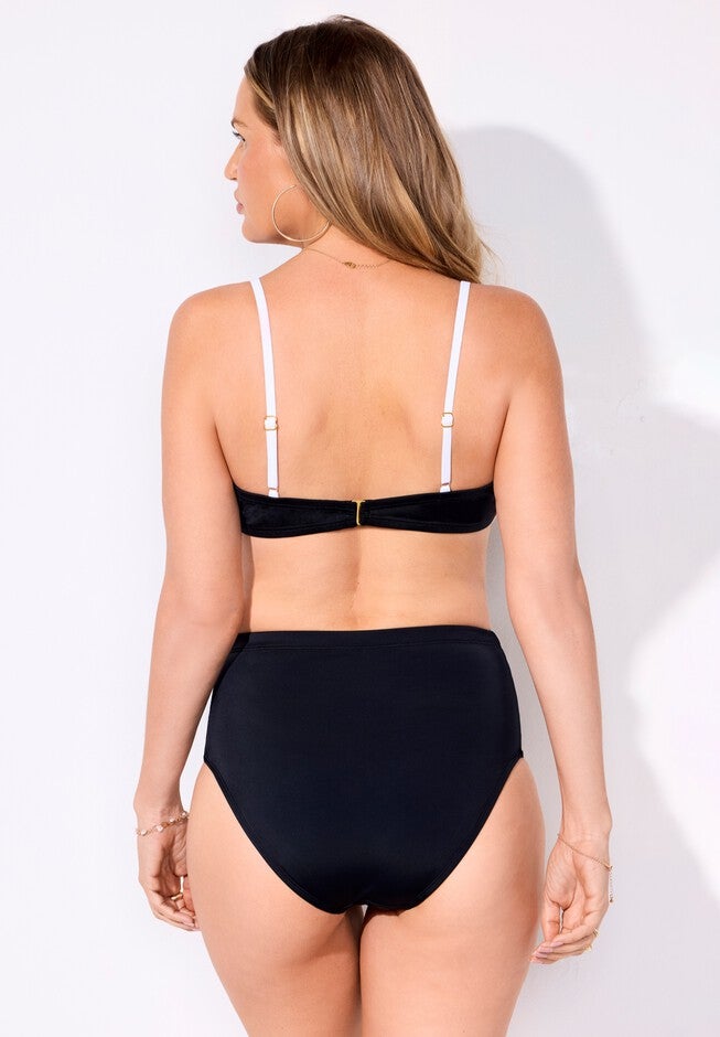 Shirred Underwire Bikini Set With Sarong Skirt Brief, , on-hover image number null