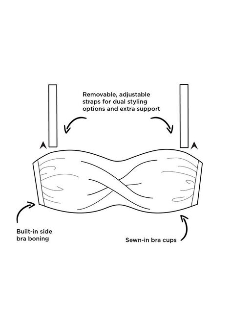 Valentine Ruched Bandeau Bikini Top, , alternate image number null