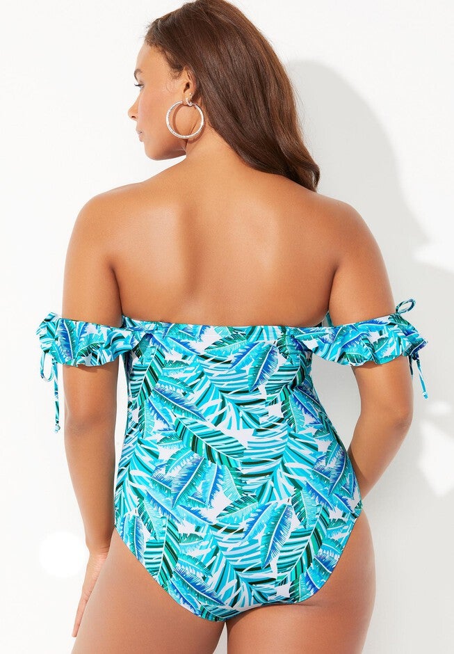 Bandeau Ruffle One Piece Swimsuit, , on-hover image number 1