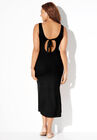 Ribbed Square Neck Tie Back Cover Up Dress, , on-hover image number null