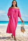 Amanda Smocked Bandeau Maxi Dress, BRIGHT BERRY, hi-res image number null