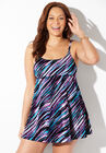 Swimdress With Attached Swim Shorts, TWILIGHT STRIPE, hi-res image number null