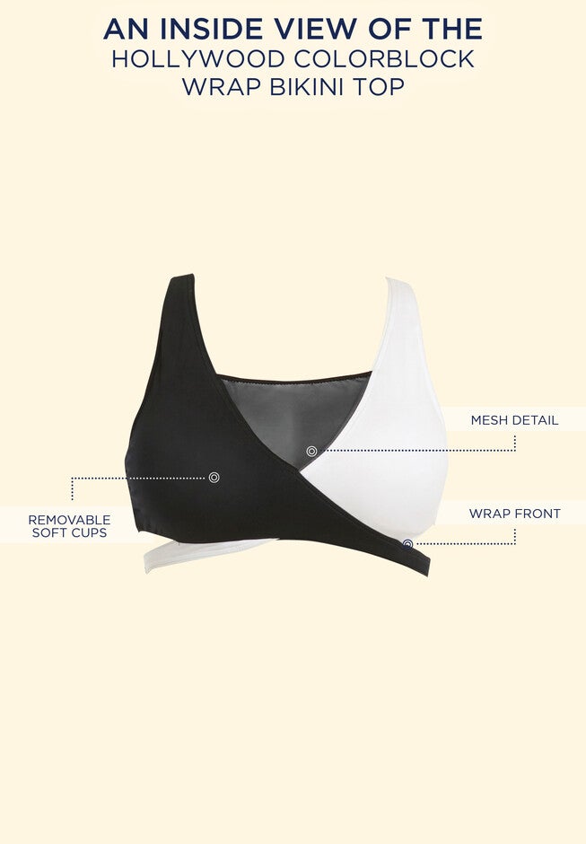 Hollywood Colorblock Wrap Bikini Top, , alternate image number null
