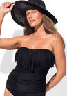 Fringe Bandeau Tankini Top, , alternate image number null