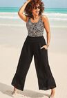 Kennedy Smocked Waist Beach Pant, BLACK, hi-res image number null