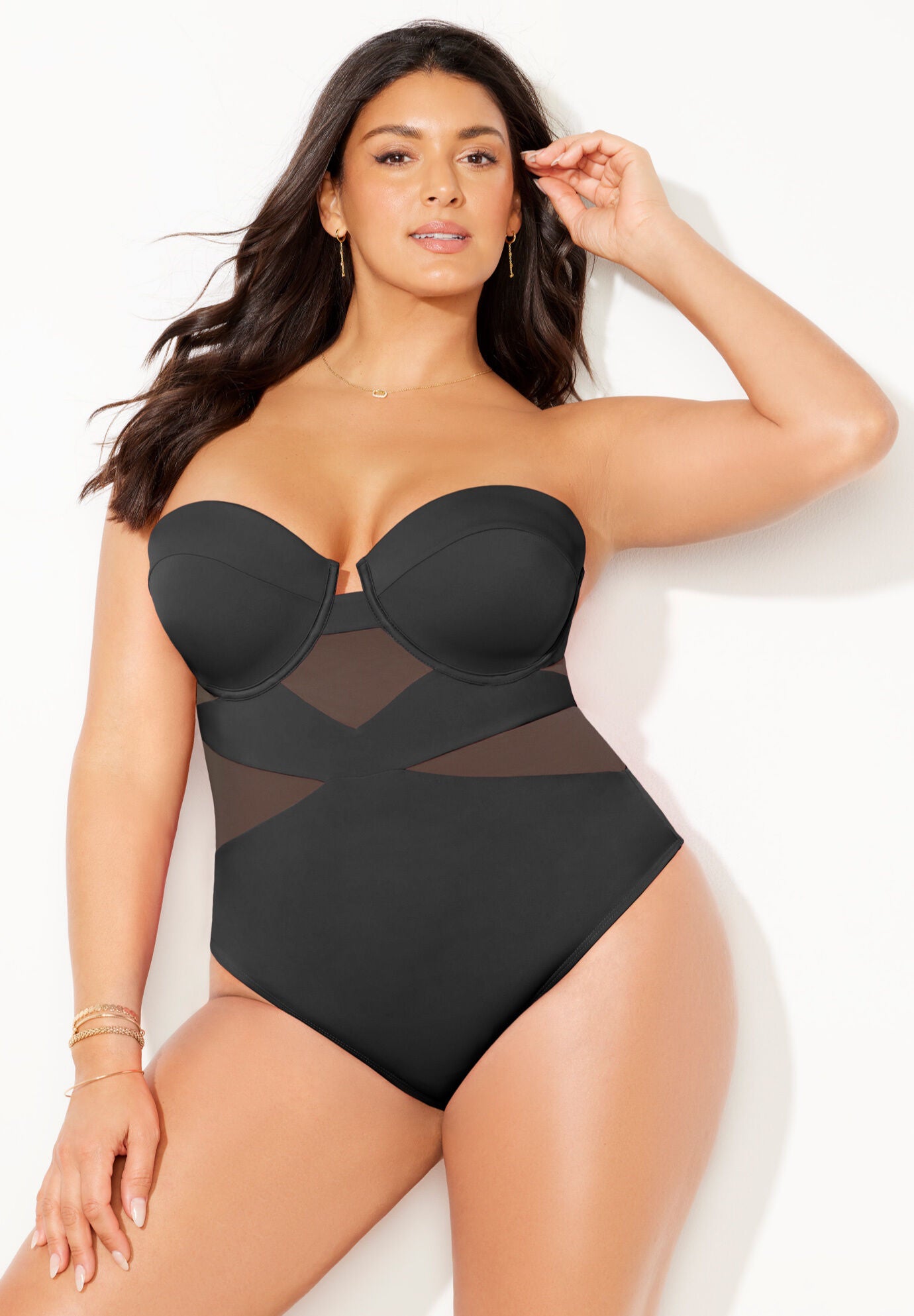 Delight Spliced Frill Bandeau One Piece main image 1