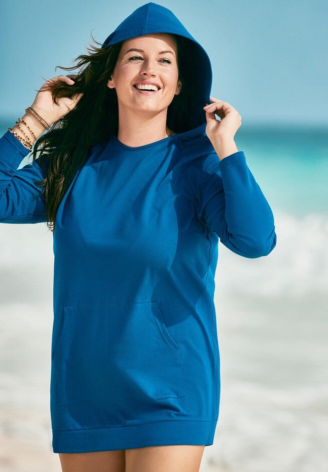 French Terry Hoodie Tunic, , alternate image number 4