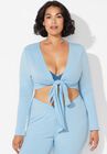 The '70s Tie Front Top, , alternate image number null